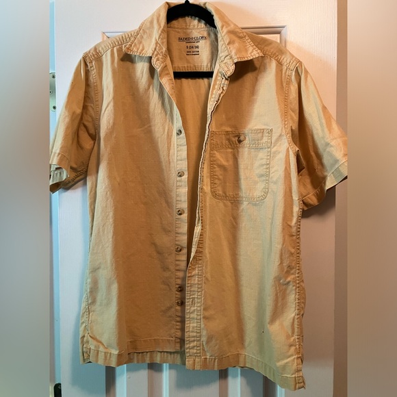 Y2K Faded Glory Yellow Button Down Shirt - Picture 1 of 5